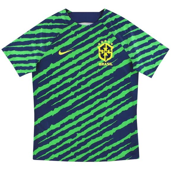 NWT‎ Nike Dri-Fit Brazil 2022-23 Pre Match Soccer Jersey Men's Size Medium - Picture 1 of 6